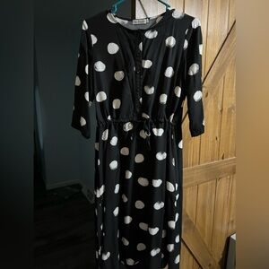 Black with white polkadot dress size large